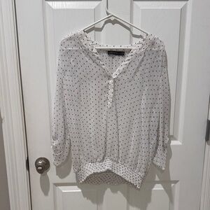 The Limited White and Black Polka Dot Blouse
